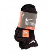 3 Pack Cushion Quarter Socks Black