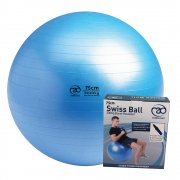 Fitness Mad 75cm Swiss Ball 300kg, Pump & DVD Blue