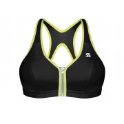 Active Zipped Plunge Bra Black B Cup