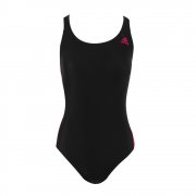 3 Stripe 1 Piece Women's Swimming Costume Black & Pink