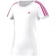 adidas Girls' Essentials 3-stripes Tee White