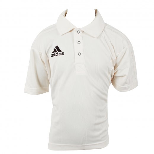 adidas Shortsleeve Junior Cricket Playing Shirt Cream