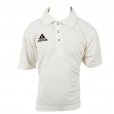 adidas Shortsleeve Junior Cricket Playing Shirt Cream