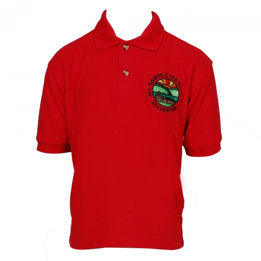 Bluemax All Saints C of E School R-Neck Polo Red