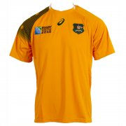 Asics Australia Pro Home Short Sleeve Men's Rugby World Cup Jersey Gold