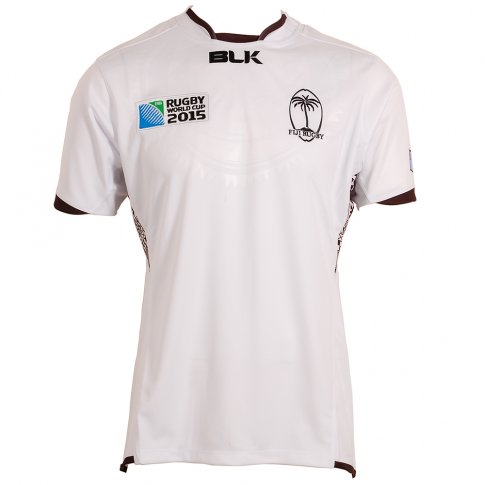 blk Fiji RWC Men's Replica Jersey Home 2015 White