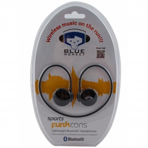 Blue Monkey Funkcans Bluetooth Wireless Sports Headphones Black