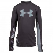 Boys Coldgear Long Sleeve Combine Mock Tee Dark Grey