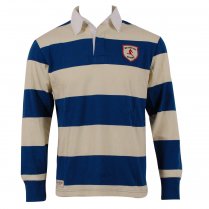 Brandco 6 Nations Longsleeved Men's Rugby Polo Blue & Cream