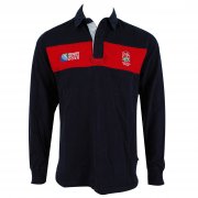 Canterbury England RWC 2015 Chestband Longsleeve Men's Polo Blue