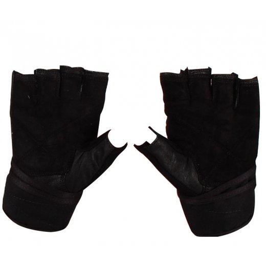 Fitness Mad Weight Lifting Gloves with Wrist Wrap Black