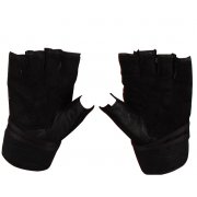 Weight Lifting Gloves with Wrist Wrap Black