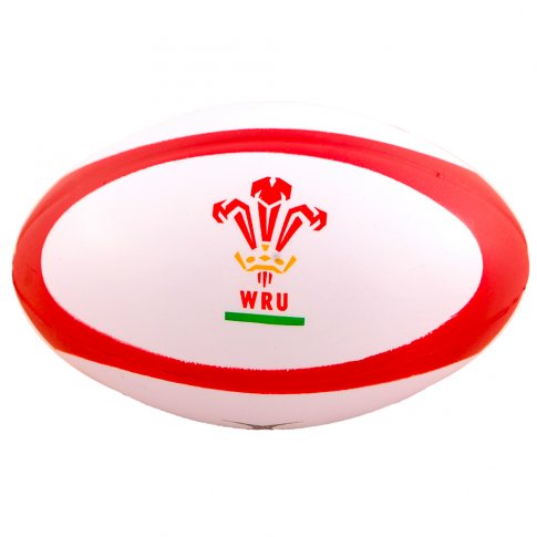 Gilbert Wales Rugby Stress Ball White