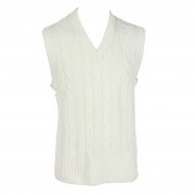 Men's Sleeveless Slipover Cricket Jumper Cream