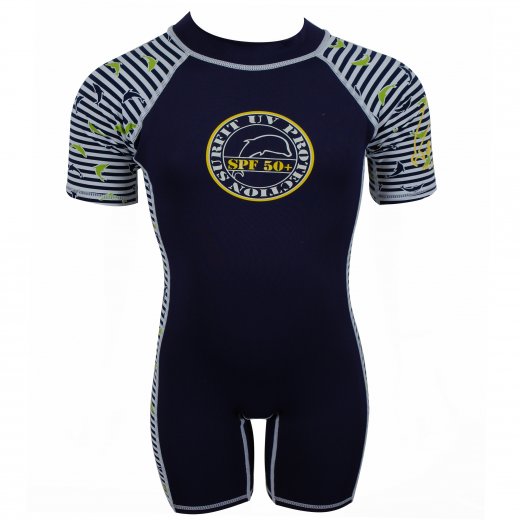 Jakabel Boy's Shorty Sunsuit Dolphin Navy