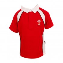 manav WRU Kids Ss Rugby Shirt Red