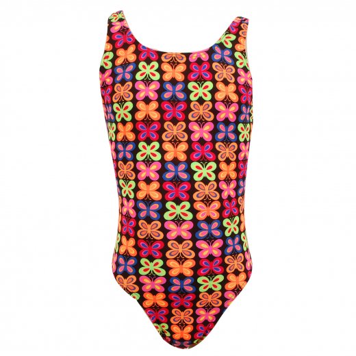 Maru Papillion Pacer Auto Back Girls Swimming Costume Multi