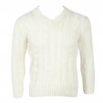 Gunn & Moore Men's Plain Cricket Sweater Cream