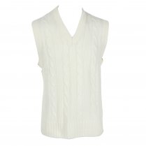 Gunn & Moore Men's Sleeveless Slipover Senior Cricket Jumper Cream