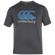 Canterbury Men's Vapodri Poly Logo Tee Dark Grey