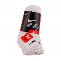 Nike 3 Pack Cushion Quarter Socks White