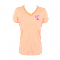 Nike Girls' Short-sleeve Jersey V-Neck Top Orange