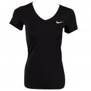 Pro-Core Fitted Women's Short-Sleeved V-neck Tee Black