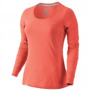 Nike Women's Dri-FIT Contour Running Long-Sleeve Shirt Light Red