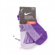 Women's Dri-Fit Graphic Quarter Socks 3 Pack Purple & White