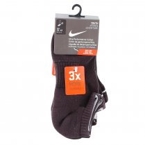 Nike Youth Cushion Cotton Ankle Socks 3 Pack Black