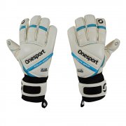 Onesport Premier Rollfinger Aqua Goalkeeper Gloves White