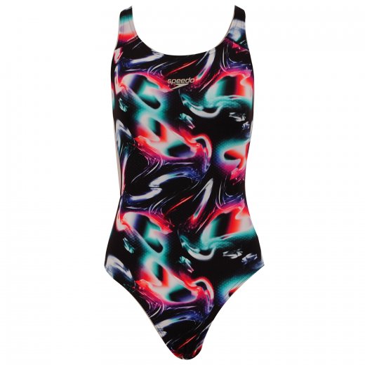 Speedo Allover Digital Powerback Women's Swimsuit Multi