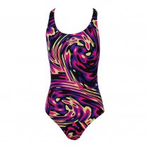 Speedo Allover Powerback Print 3 Swimsuit Purple