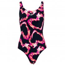 Speedo Allover Powerback Print 3 Women's Swimming Costume Multi