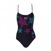 Arrowjet Allover Rippleback Swimming Costume Dark Blue