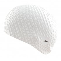 Speedo Bubble Silicone Swimming Cap White