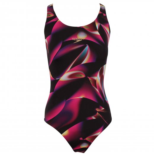 Speedo Endurance+ Allover Digital Powerback Women's Swimming Costume Multi