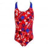 Speedo Essential Allover 1 Piece Girl's Swimming Costume Multi