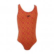 Speedo Girl's Allover Splashback Monogram Orange