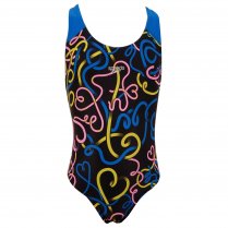 Speedo Girl's Allover Splashback Swimming Costume Blue 