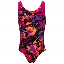 Speedo Girl's Allover Splashback Swimming Costume Multi 