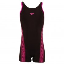 Speedo Girls Monogram Legsuit Black