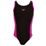 Speedo Girls' Monogram Muscleback Swimsuit Black