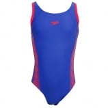 Speedo Girls' Monogram Muscleback Swimsuit Blue