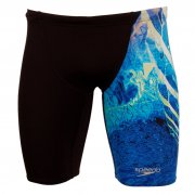 Speedo Men's Placement Digital Jammer Swimshort Black