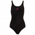 Speedo Monogram Allover Muscleback Women's Swimming Costume Black