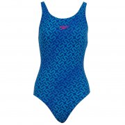 Speedo Monogram Allover Muscleback Women's Swimming Costume Blue