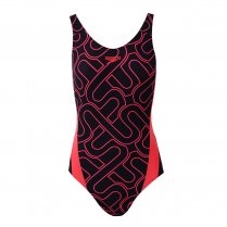 Speedo Monogram Allover Splice Muscleback Women's Swimming Costume Blue