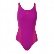 Monogram Muscleback Girl's Swimming Costume Purple