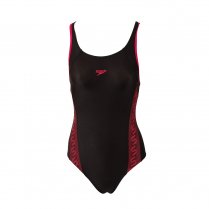 Speedo Monogram Muscleback Girls Swimsuit Black